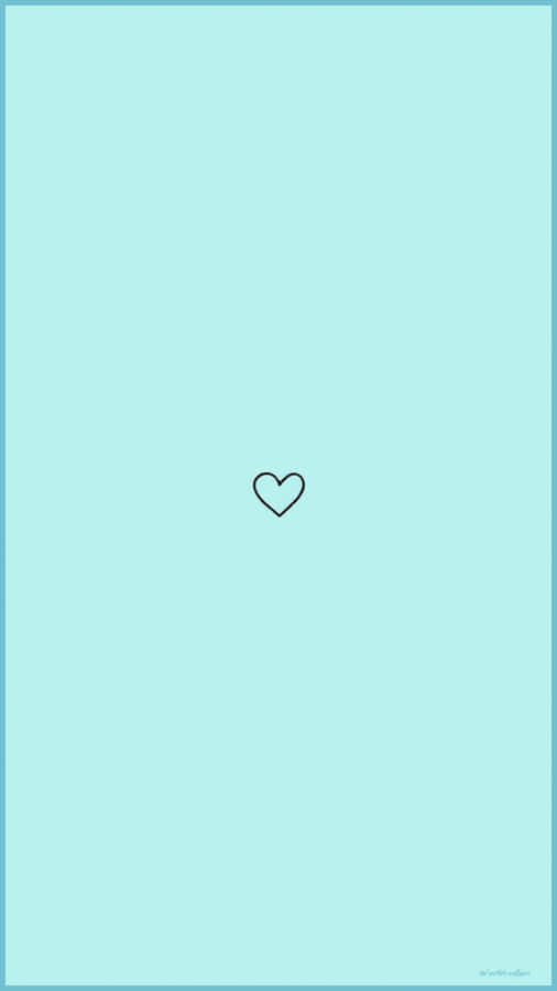 Blue Green Aesthetic Small Doodle Heart Wallpaper