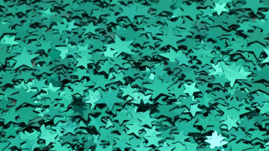 Blue Green Aesthetic Stack Of Stars Wallpaper