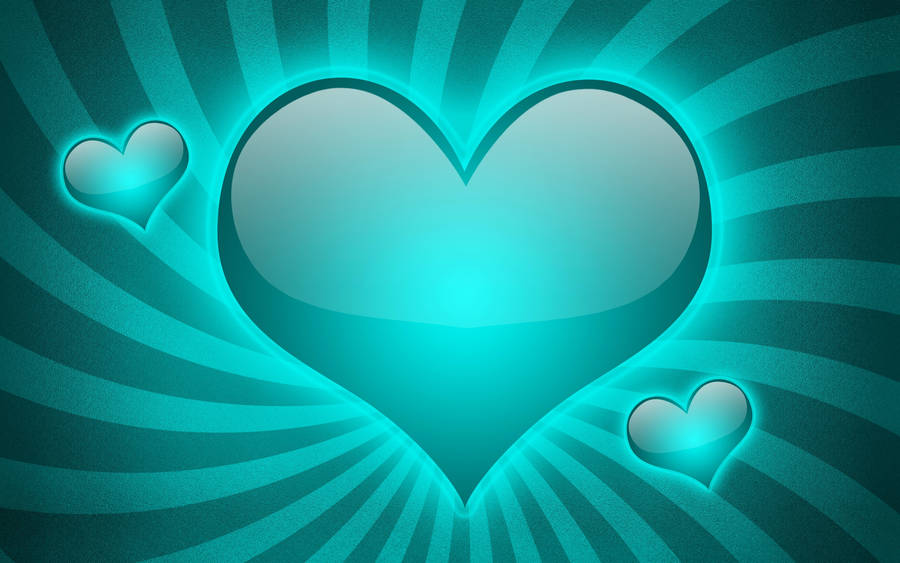 Blue Green Heart Wallpaper