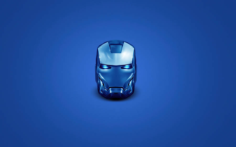 Blue Head Iron Man Logo Wallpaper