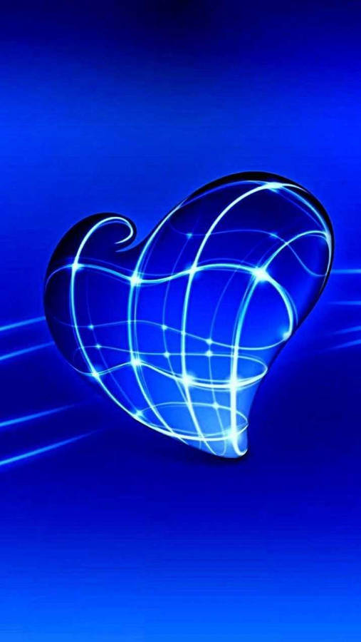 Blue Heart 3d Art Wallpaper
