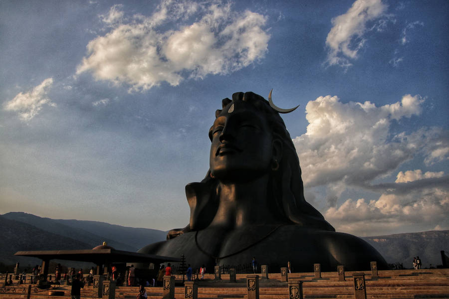 Blue Hour Over Adiyogi Shiva Wallpaper