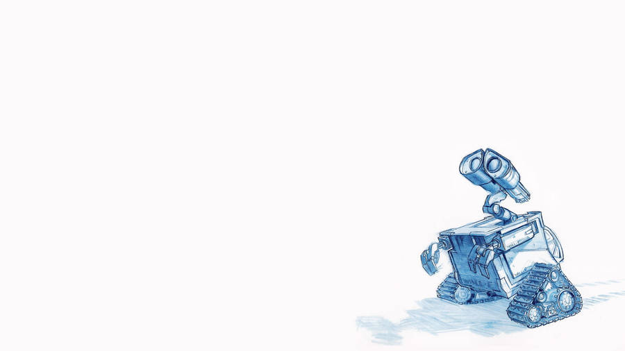 Blue Illustration Wall E Wallpaper