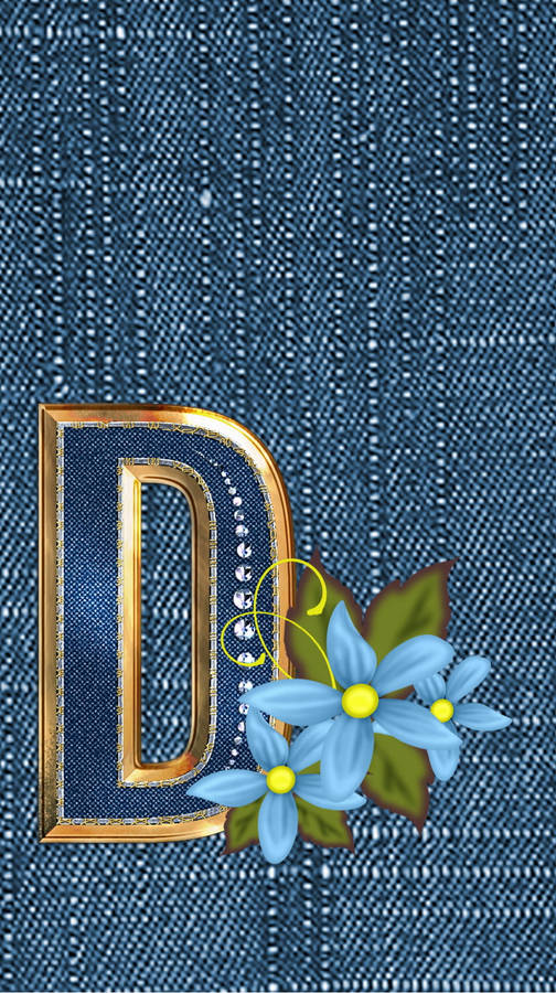 Blue Jean Aesthetic Letter D Wallpaper