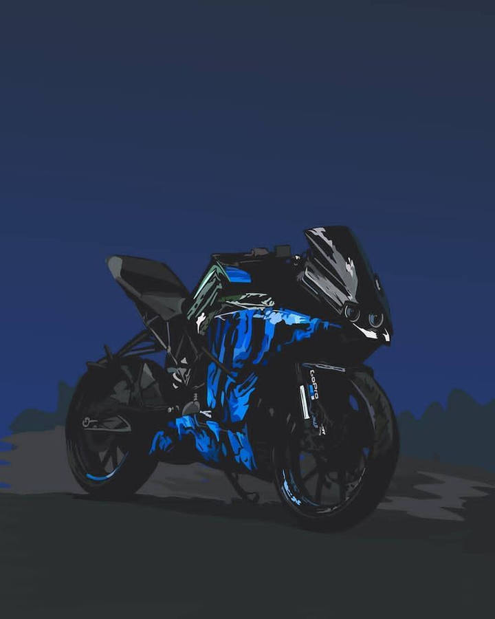 Blue Ktm Rc 200 At Night Wallpaper