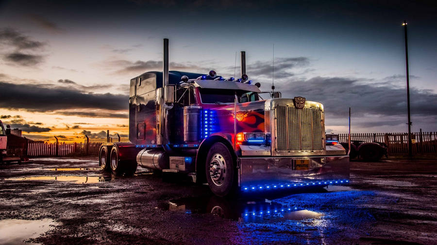 Blue Lights Cool Truck Wallpaper