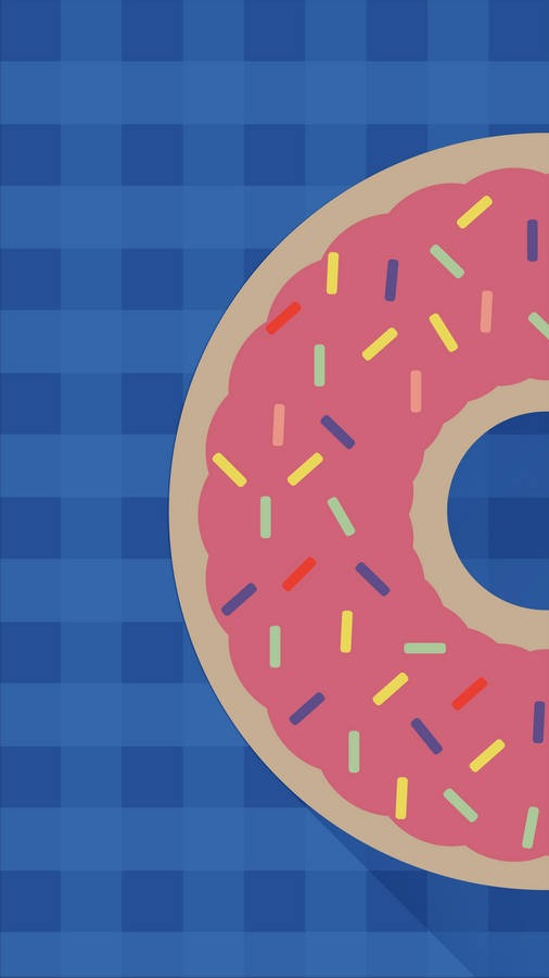 Blue Matching Strawberry Donut Wallpaper