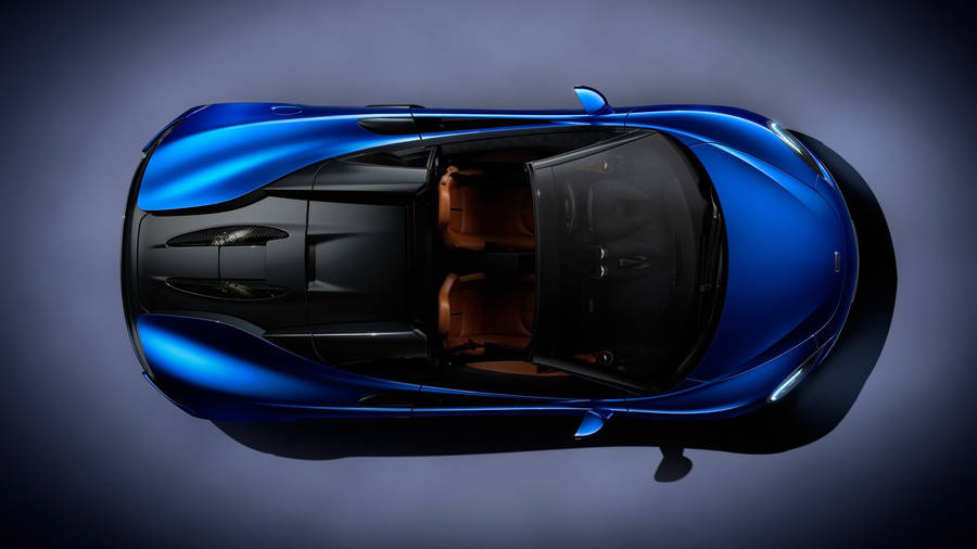 Blue Mclaren Spyder Overhead Shot Wallpaper