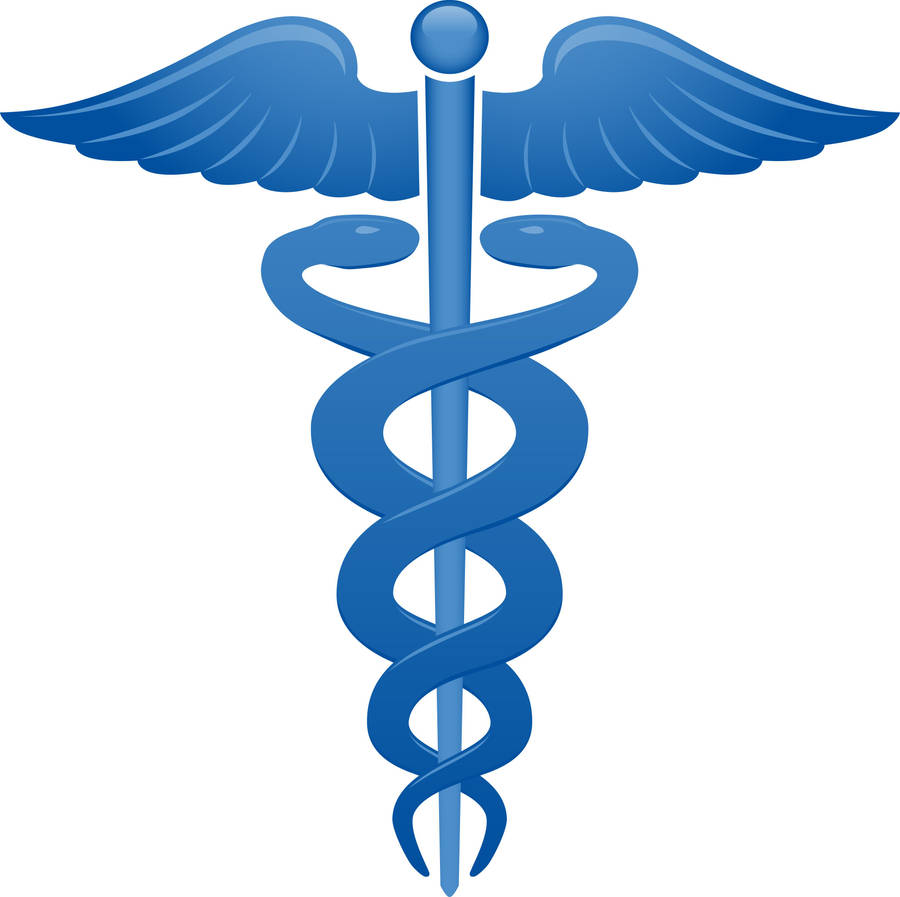 Blue Medical Symbol On White Background Wallpaper