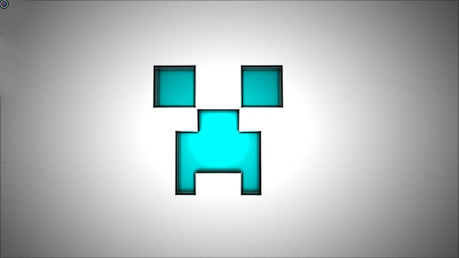 Blue Minecraft Creeper Face Wallpaper