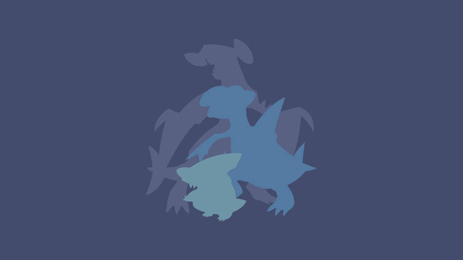 Blue Minimalist Garchomp Evolution Wallpaper