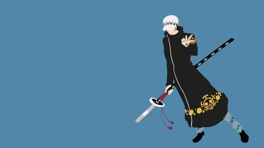 Blue Minimalist Trafalgar Law Wallpaper