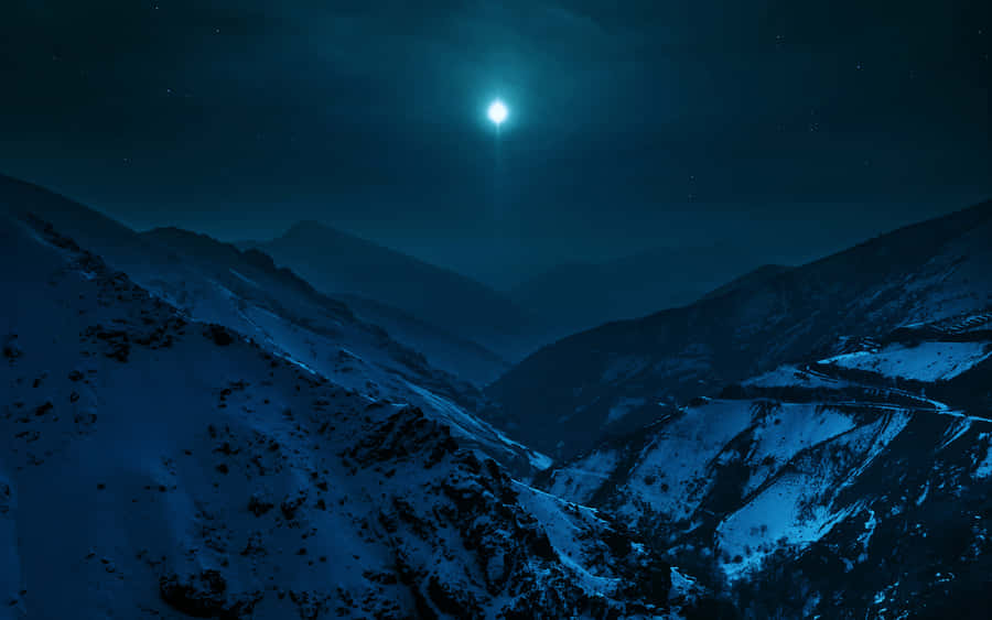 Blue Mountain In Twilight Wallpaper
