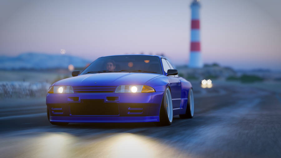 Blue Nissan From Forza Horizon 4 Wallpaper