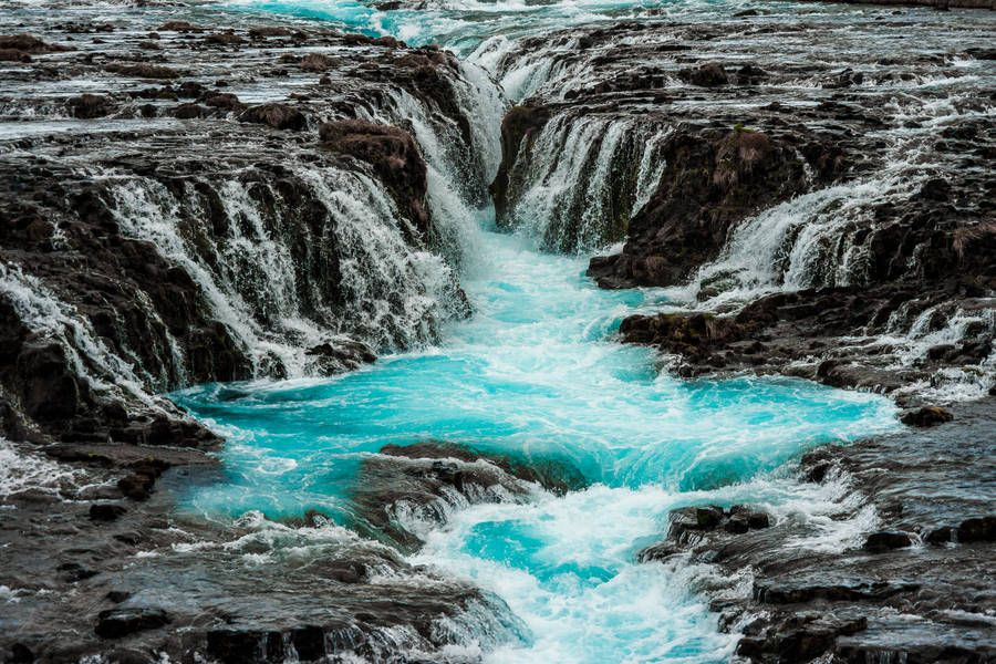 Blue Pastel Aesthetic Waterfall Wallpaper