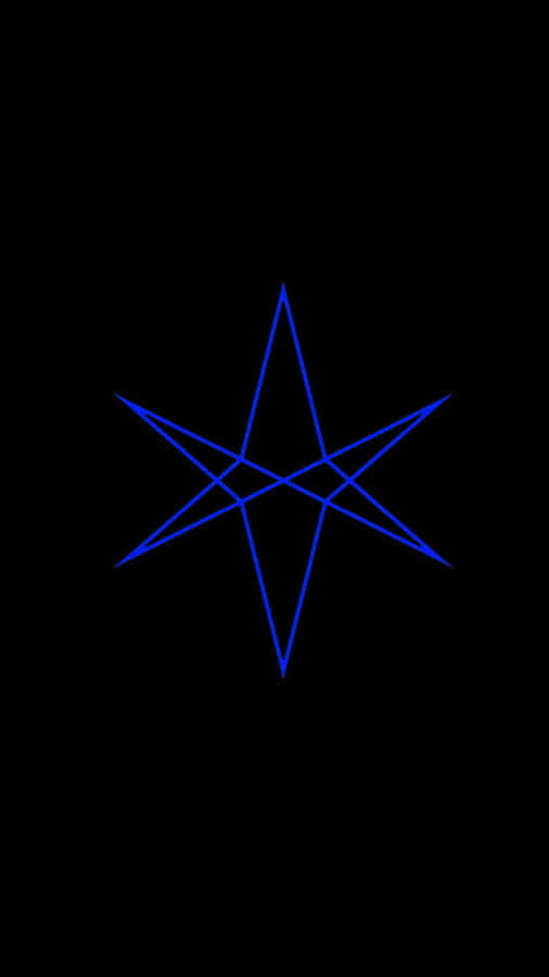 Blue Pentagramon Black Background Wallpaper