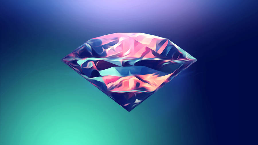 Blue Pink Abstract Diamond Wallpaper