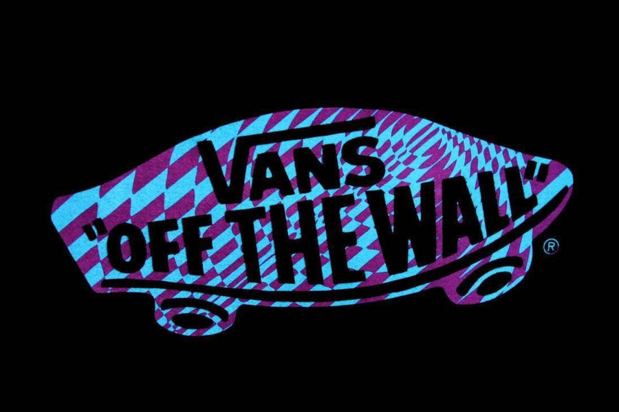 Blue Purple Checkered Vans Logo Wallpaper