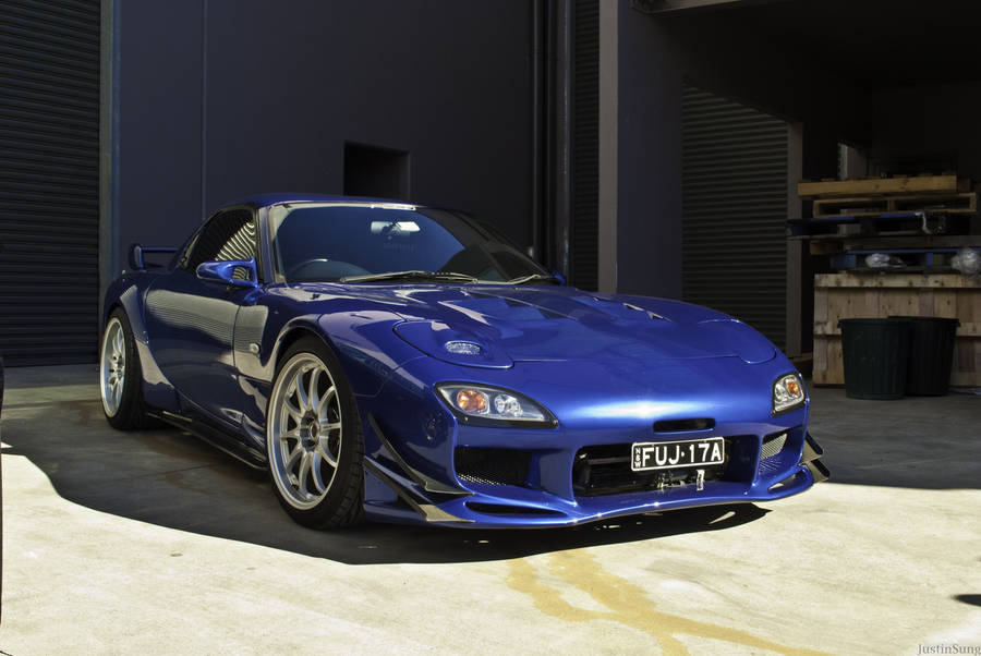 Blue Rx7 Japanese Plate Wallpaper