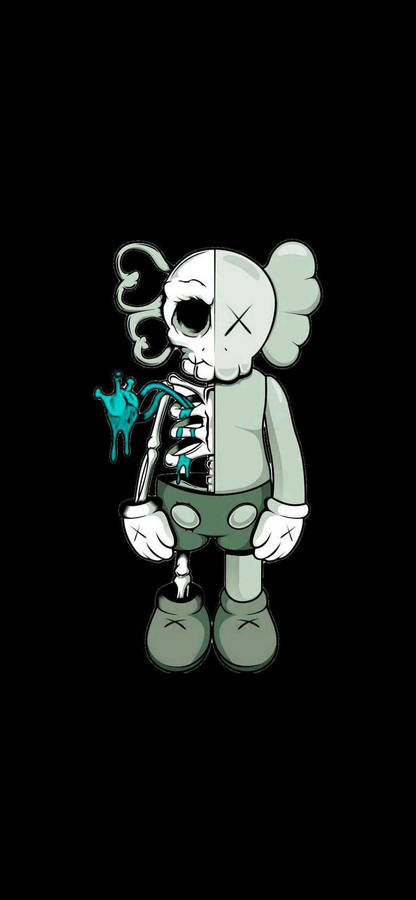 Blue Skeleton Heart Beat Kaws Pc Wallpaper