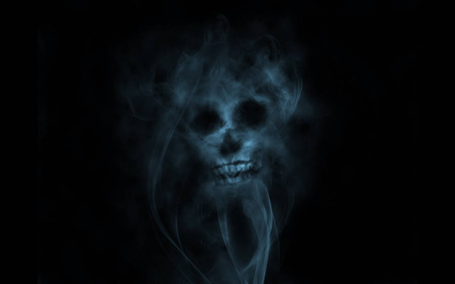 Blue Skull Smoke Hd Wallpaper