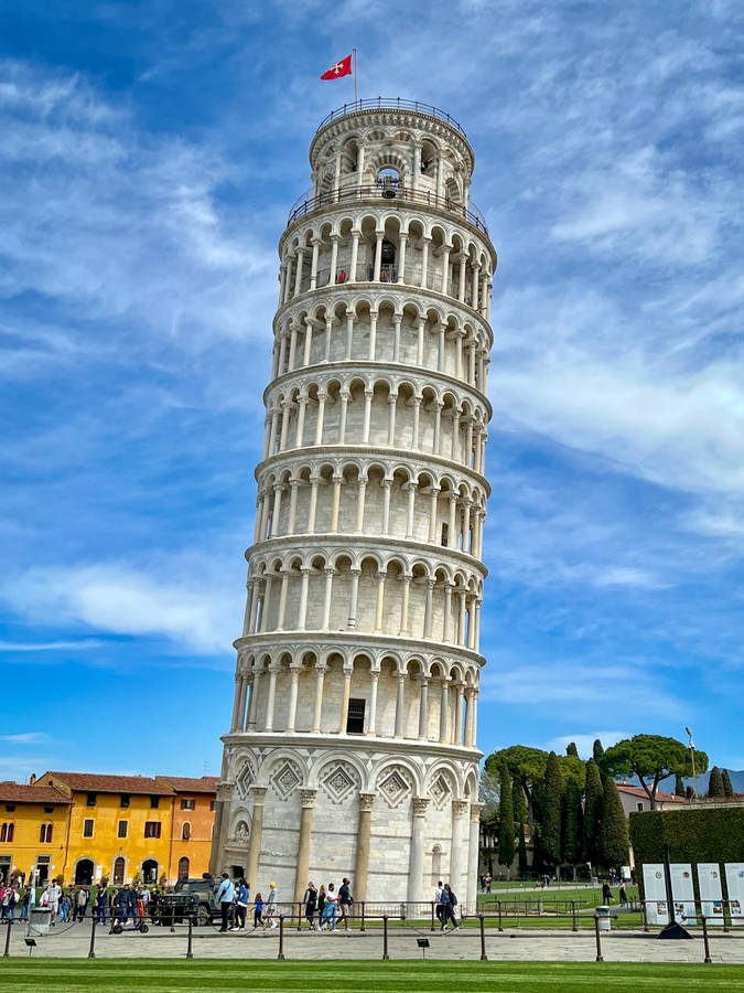 Blue Sky Behind Pisa Tower Wallpaper