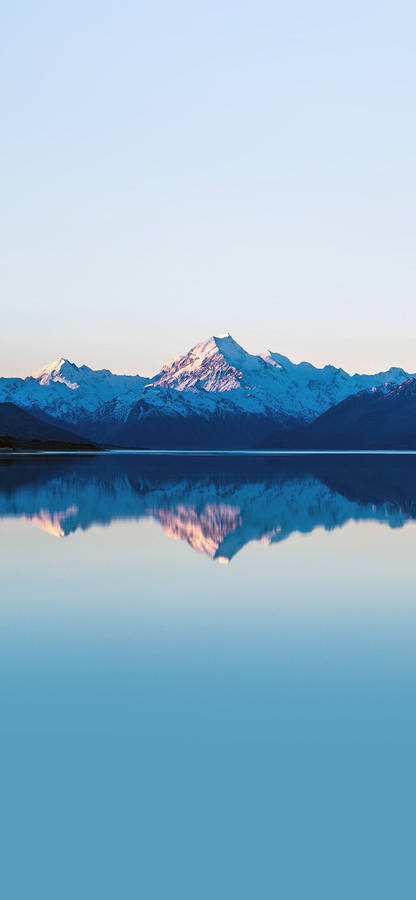 Blue Sky Mountain Reflection Wallpaper