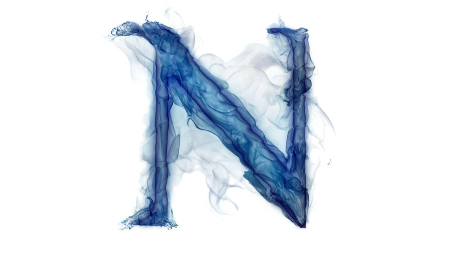 Blue Smoky Letter N Wallpaper