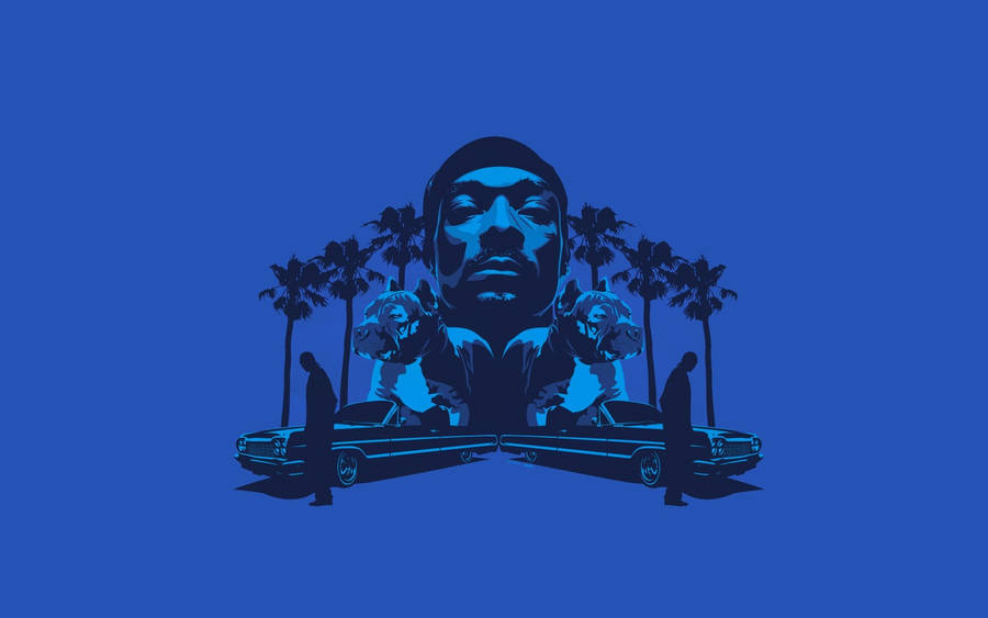 Blue Snoop Dogg With Cadillac Wallpaper