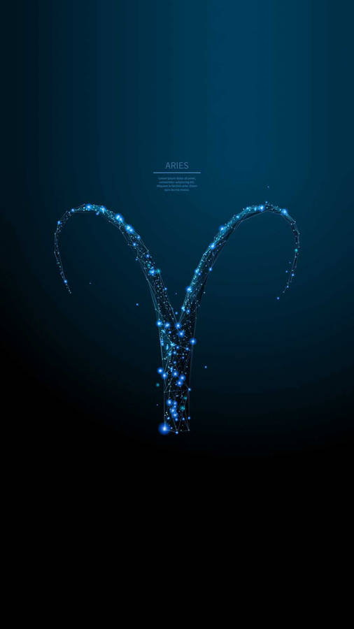 Blue Sparkly Aries Aesthetic Zodiac Sign Wallpaper