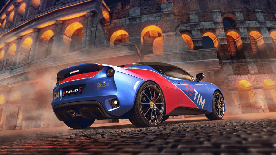 Blue Sports Car Asphalt 3 Colosseum Wallpaper