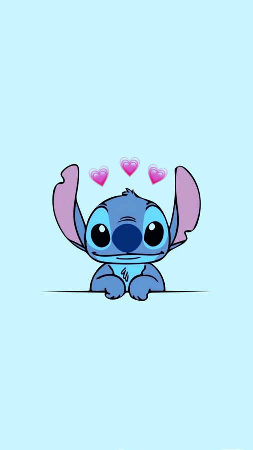 Blue Stitch Cute Iphone Wallpaper