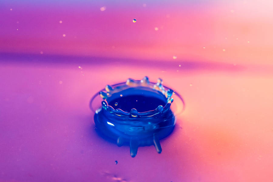 Blue Water Droplet Wallpaper