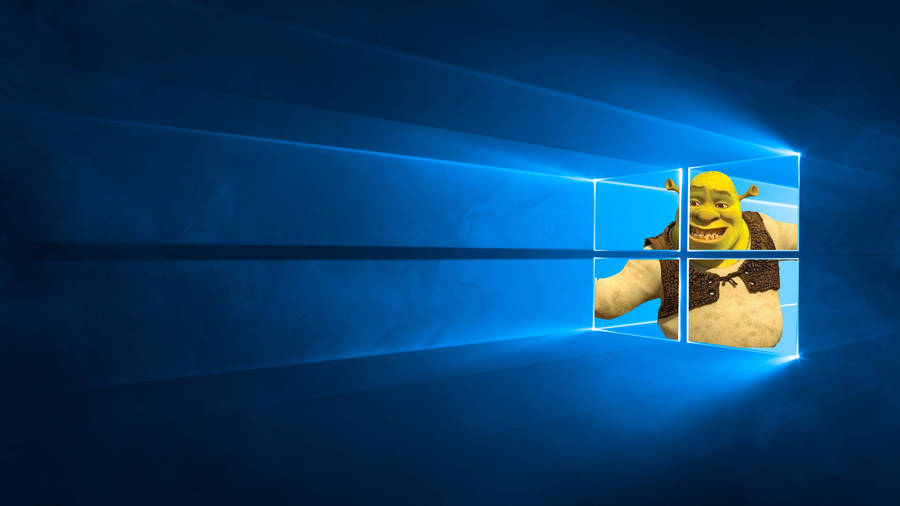 Blue Windows With Shrek Pc Background Wallpaper