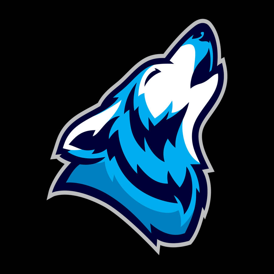 Blue Wolf Howling Vector Art Wallpaper