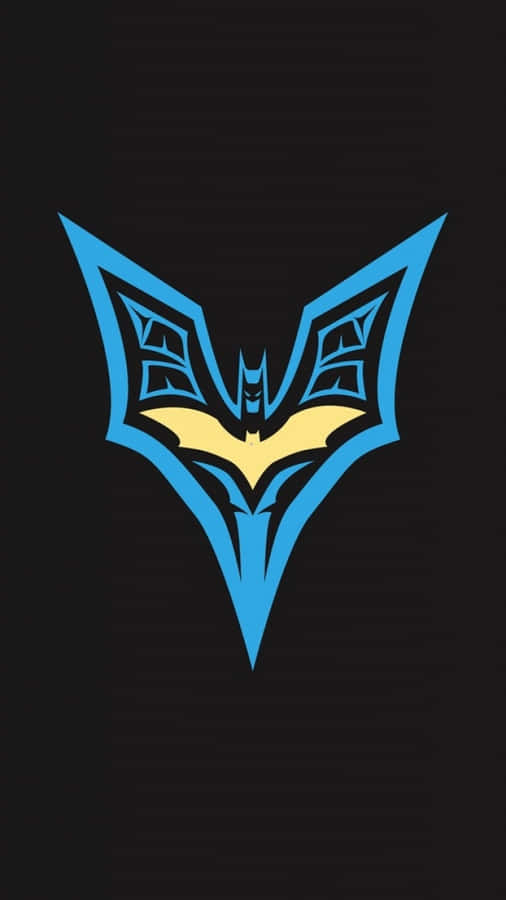 Blueand Yellow Batman Symbolon Black Background Wallpaper