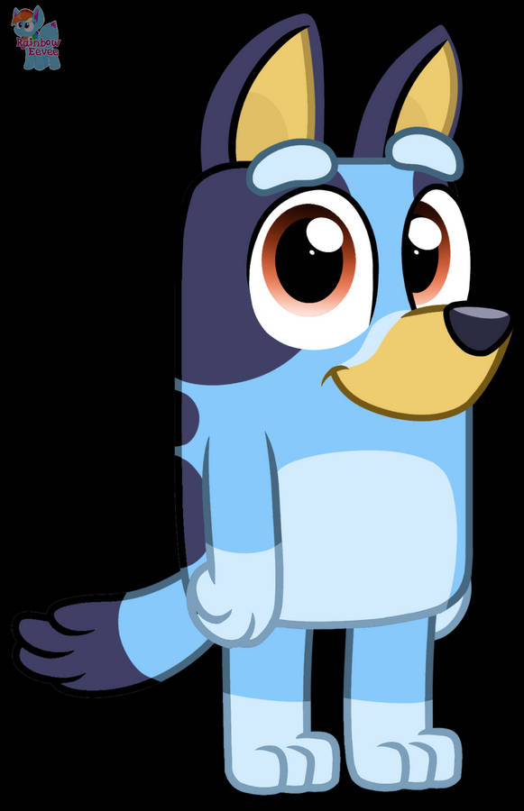 Bluey Fan Art With Large Eyes Wallpaper