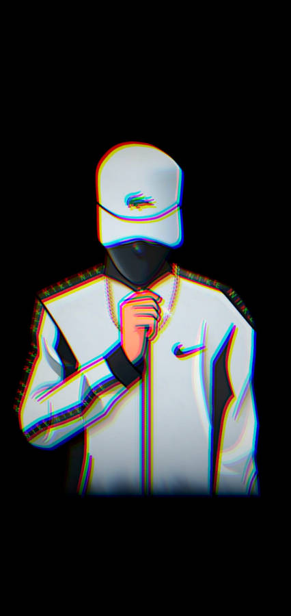 Blurred Sad Boy Cartoon Wearing Luxury Apparel Wallpaper