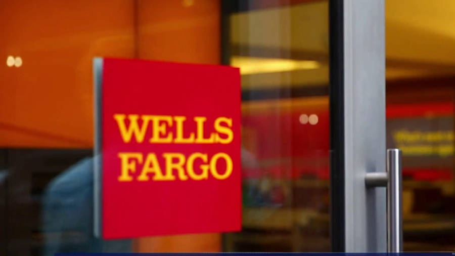 Blurry Wells Fargo Sign In Twilight Wallpaper