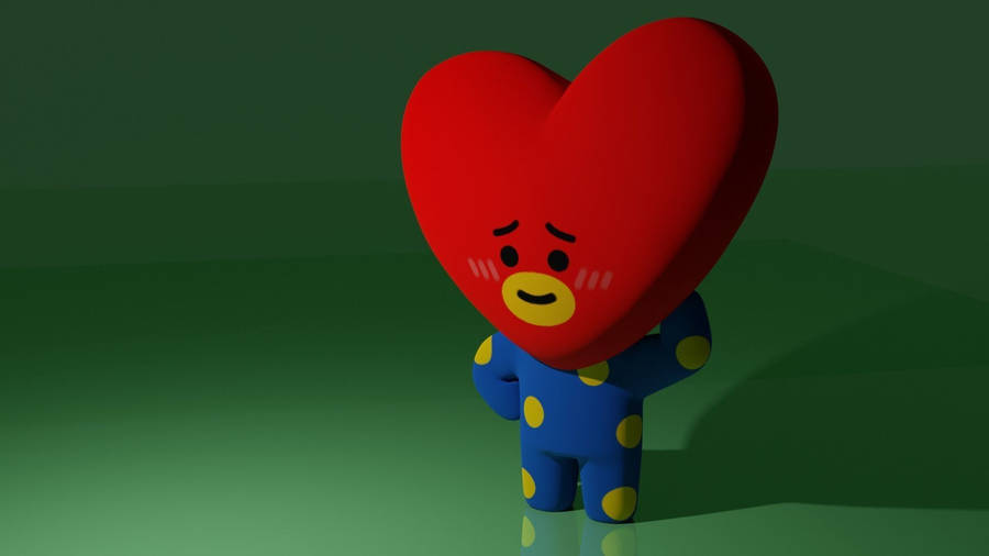 Blushing 3d Bt21 Tata Wallpaper