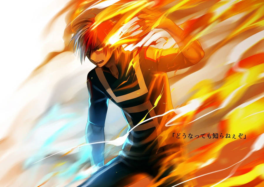 Bnha Todoroki Summoning Dual Elements Wallpaper