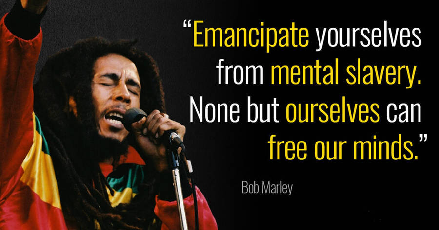 Bob Marley Inspiring Quote On Mental Health Wallpaper