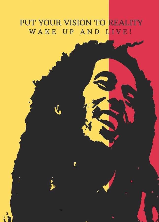 Bob Marley Quotes Yellow And Red Wallpaper