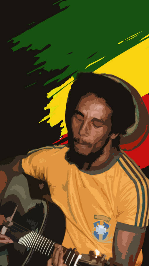 Bob Marley Textured Digital Artwork Wallpaper