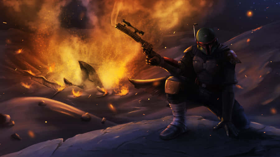 Boba_ Fett_ Action_ Ultra_ Wide Wallpaper