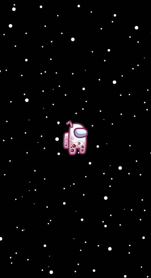 Boba Pink Among Us Space Wallpaper