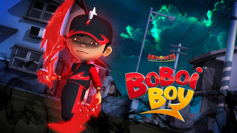 Boboiboy Red Thunderstorm Poster Wallpaper