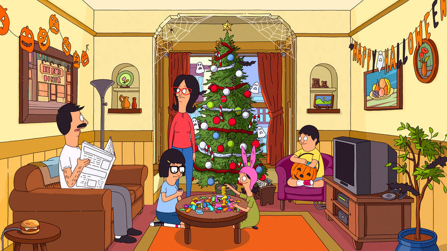 Bobs Burgers Belcher's Christmas Wallpaper