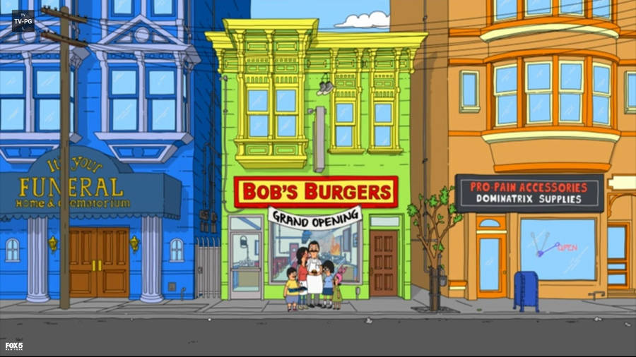 Bobs Burgers In Between Two Buildings Wallpaper