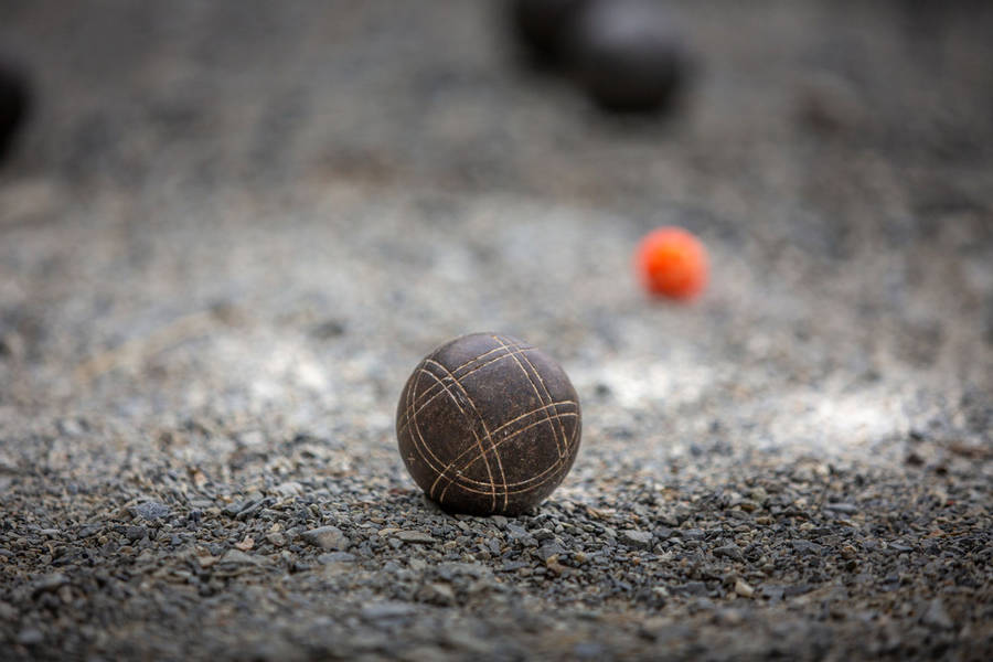 Bocce Ball Gray Aesthetic On Sand Wallpaper